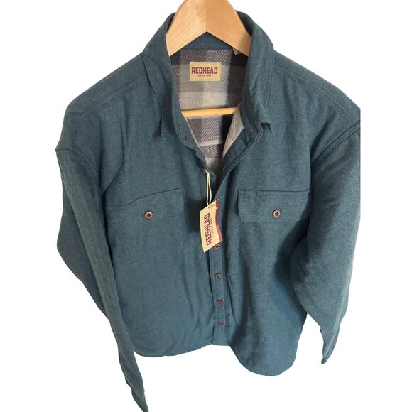 Redhead Deep Sea Fleece Lined Flannel Shirt size Large Men’s Button Up NWT - Picture 6 of 8